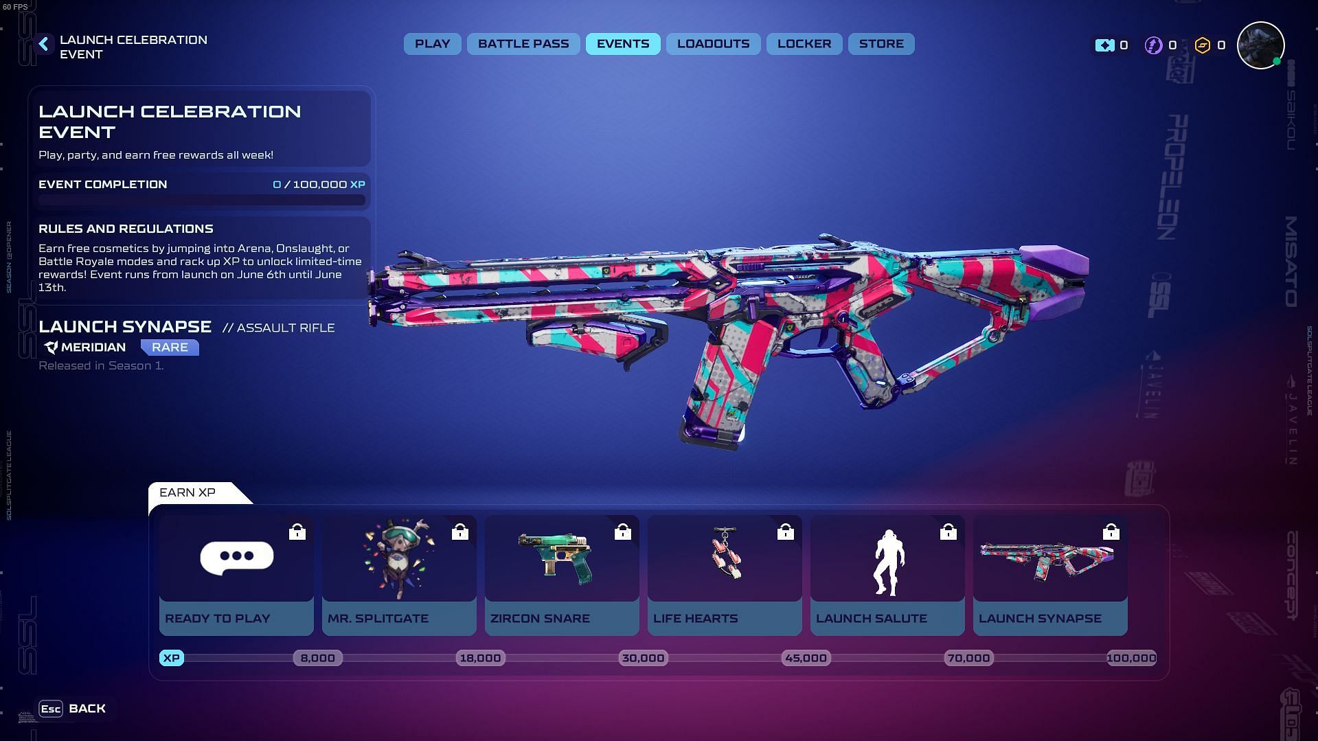 Launch rewards page (Image via Sportskeeda Gaming || 1047 Games)